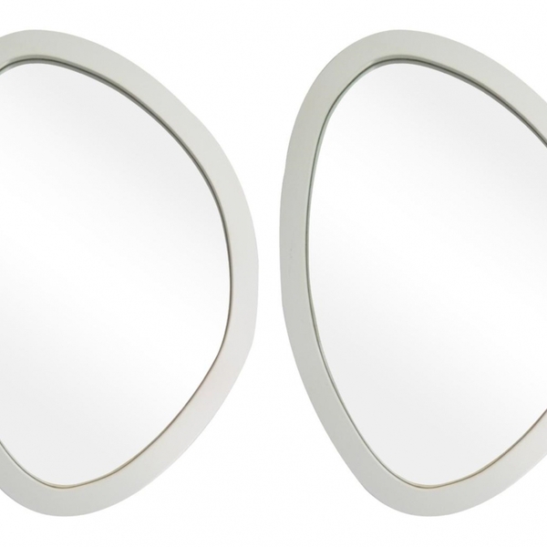 Kit Espelho Decorativo Orgânico Branco 29x44cm E 29x44cm Epp