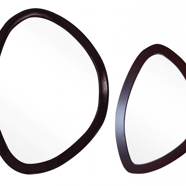 Kit Espelho Decorativo Orgânico Tabaco 29x44cm E 43x58cm Epm