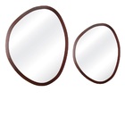 Kit Espelho Decorativo Orgânico Tabaco 58x70 E 43x58 Cm Marrom