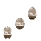 Kit Espelho Decorativo Veneziano Sala Quarto 84,88 E 82 Prata