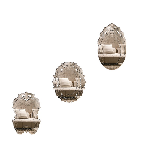 Kit Espelho Decorativo Veneziano Sala Quarto 84,88 E 82 Prata