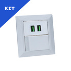 Kit Espelho Duplo Chanfrado 2 Interruptores 2 Usb 4.9a