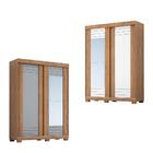 Kit Espelho Guarda Roupa Quarto Solteiro Ayla 2 Portas Mdf Ma