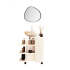 Kit Espelho Orgânico E Gabinete Para Banheiro Classic Branco