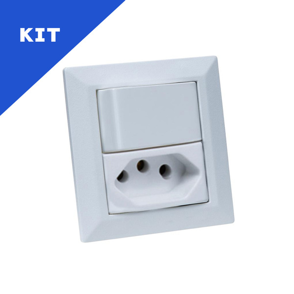 Kit Espelhos De Tomadas Duplo Chanf 2tom 10a 2 Interruptor Br