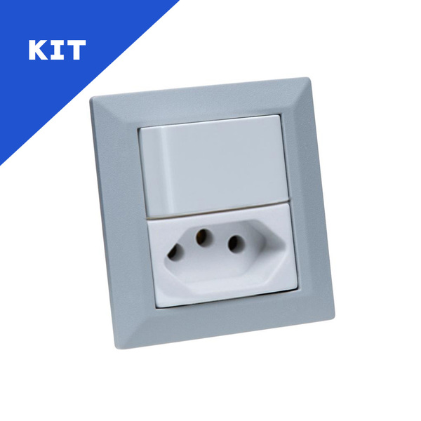 Kit Espelhos De Tomadas Duplo Chanf 2tom 10a 2 Interruptor Ci