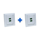 Kit Espelhos De Tomadas Duplo Chanfrado 1 Tom 20a 2 Usb 4.9a