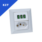 Kit Espelhos De Tomadas Duplo Chanfrado 2 Tom 20a 3 Usb 5.2a