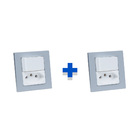 Kit Espelhos De Tomadas Duplo Reto 1 Tom 10a 1 Interruptor Br