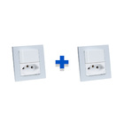 Kit Espelhos De Tomadas Duplo Reto 1 Tom 10a 1 Interruptor Pr