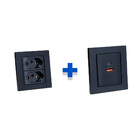 Kit Espelhos De Tomadas Duplo Reto 1tom 10a 2usb 9.0a 1tipoc