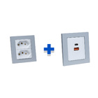 Kit Espelhos De Tomadas Duplo Reto 1tom 20a 2usb 9.0a 1tipoc