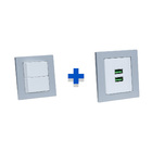 Kit Espelhos De Tomadas Duplo Reto 2 Usb 4.9a  1 Interruptor