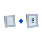 Kit Espelhos De Tomadas Duplo Reto 3 Usb 5.2a 1 Interruptor P