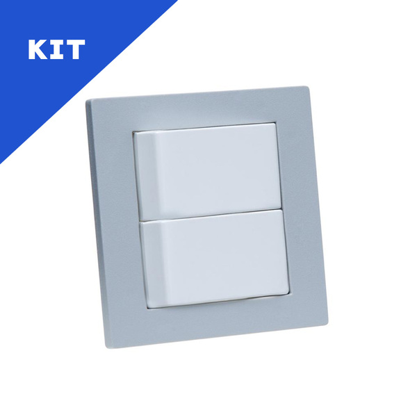 Kit Espelhos De Tomadas Duplo Reto Com 2 Interruptores Cinza