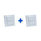 Kit Espelhos De Tomadas Duplo Reto Com 2 Interruptores Cinza