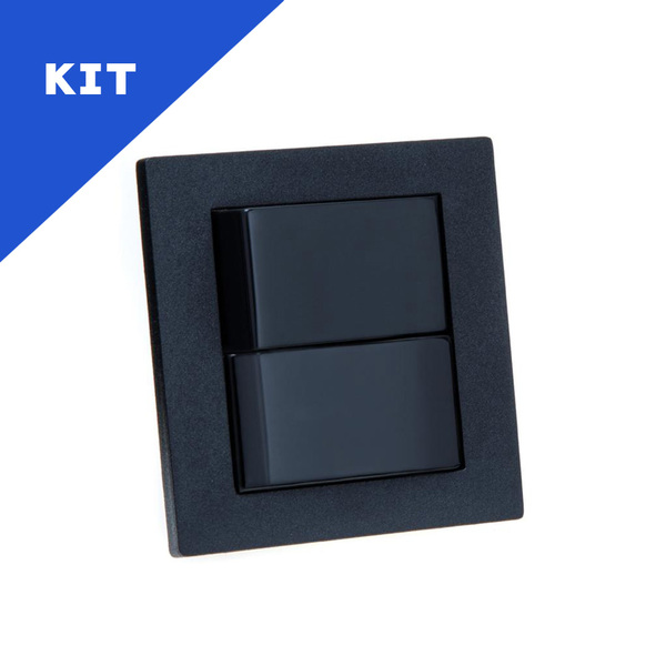 Kit Espelhos De Tomadas Duplo Reto Com 2 Interruptores Preto