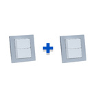 Kit Espelhos De Tomadas Duplo Reto Com 2 Interruptores Preto