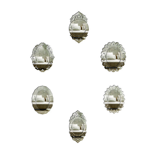 Kit Espelhos Decorativos Venezianos  Pegui Bergamo 6 Peças Pr