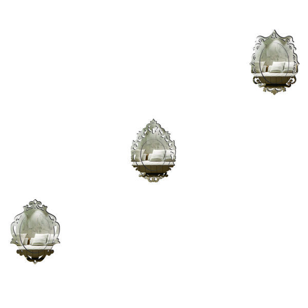 Kit Espelhos Decorativos Venezianos  Pegui Cagliari 3 Peças P