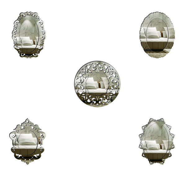 Kit Espelhos Decorativos Venezianos  Pegui Matera 5 Peças Pra