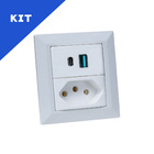 Kit Espelhos Tomadas Duplo Chanf 1 Tom 20a 2usb 9.0a 1tipoc B