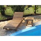 Kit Espreguiçadeira Em Madeira Roma + 01 Mesa Lateral 45x45 R