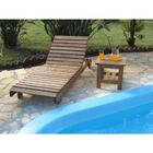 Kit Espreguiçadeira Em Madeira Roma + 01 Mesa Lateral 45x45 R