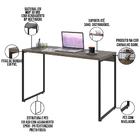 Kit Estante Areta 3 Prateleiras Com Mesa Industrial Aspen 120