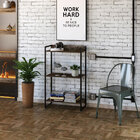 Kit Estante Areta 3 Prateleiras Com Mesa Industrial Aspen 120