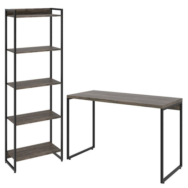 Kit Estante Areta 5 Prateleiras Com Mesa Industrial Aspen 120