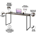 Kit Estante Areta 5 Prateleiras Com Mesa Industrial Aspen 135