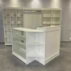 Kit Estante E Balcão Expositores Multiuso Branco 185X363X32Cm