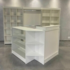 Kit Estante E Balcão Expositores Multiuso Branco 185X363X32Cm