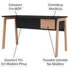 Kit Estante Livreiro 3 Portas E Escrivaninha Para Escritorio