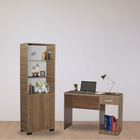 Kit Estante Para Livros Mesa Escrivaninha Onix Mel Com Porta