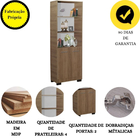 Kit Estante Para Livros Mesa Escrivaninha Onix Mel Com Porta