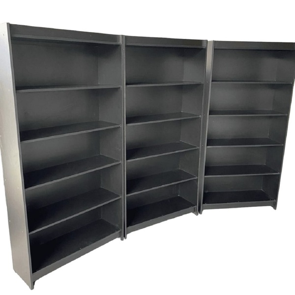 Kit Estantes Para Livros Preta 185X276X32Cm - Deep