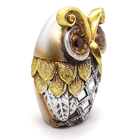 Kit Estátua Coruja Da Sabedoria Bandeja Espelhada Decoração