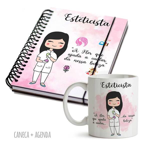 Kit Esteticista Feminino Caneca E Agenda Cabelo:caneca Dia Da