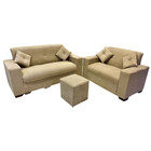 Kit Estofado Roma 3 E 2 Lugares Puff E Almofadas Finezzi