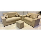 Kit Estofado Roma 3 E 2 Lugares Puff E Almofadas Finezzi