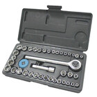 Kit Estojo Soquete Fertak 3/8" Com 40 Peças