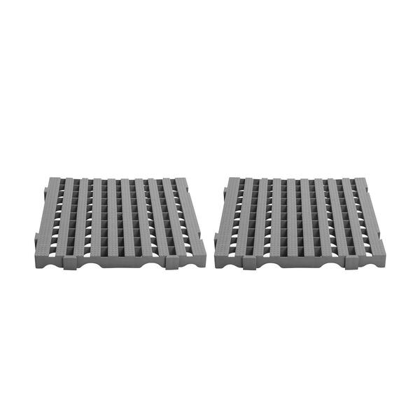 Kit - Estrado Plástico (2 Un) 4,5x50x50 Cinza - Della Plast