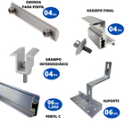 Kit Estrutura Fixador Linha C 1,20m Para 03 Placas Painel Sol