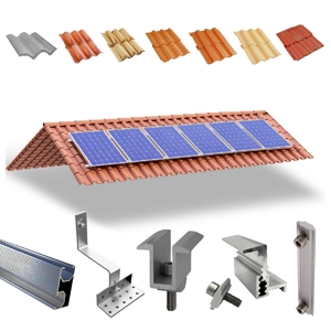 Foto de Kit Estrutura Fixador Linha C 1,20m Para 06 Placas Painel Sol