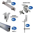 Kit Estrutura Fixador Linha C 1,20m Para 2 Placas Solar Alumí