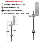 Kit Estrutura Fixador Linha C 1,20m Para 3 Placas Solar Alumí