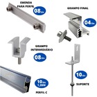 Kit Estrutura Fixador Linha C 1,20m Para 5 Placas Solar Alumí