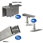 Kit Estrutura Suporte Fixador 1,20m Para 01 Placa Painel Sola